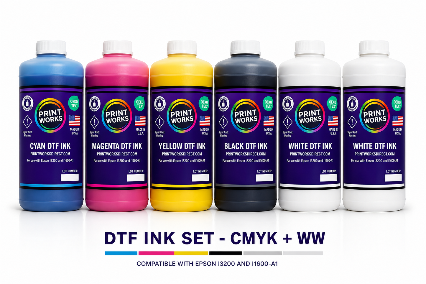 DTF Ink Set CMYK+WW 1 Liter