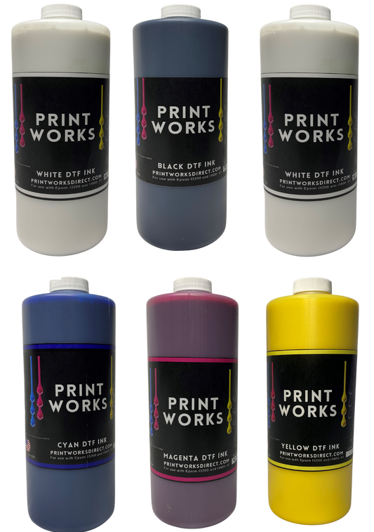 Complete DTF Ink Set: 2 Liter W+CMYK